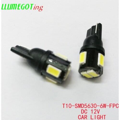 100pcs White 12V T10 W5W 194 168 6x 5630SMD Auto Led Interior Light for Ford for BMW for Mercedes for Audi for Toyota Car Lights