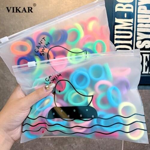 50Pcs/Set Cute Girls Colorful Nylon Mini Elastic Rubber Bands Children Ponytail Holder Scrunchie Hair Band Ties Hair Accessories