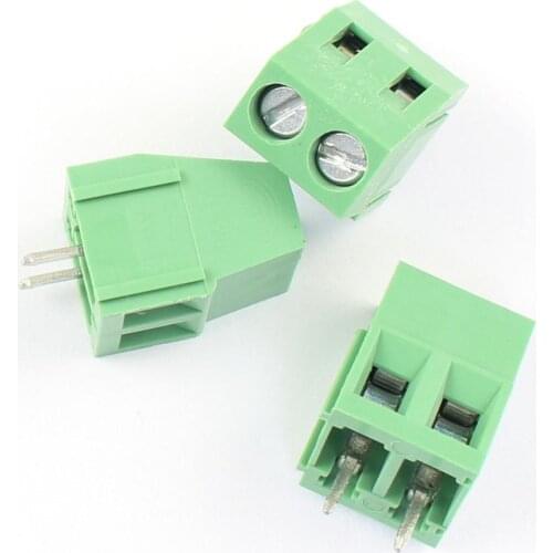 50pcs/lot 2 Pin 3.81mm Pitch Green PCB Universal Screw Terminal Block Connector 2PinTerminal Block Connector 300V 10A