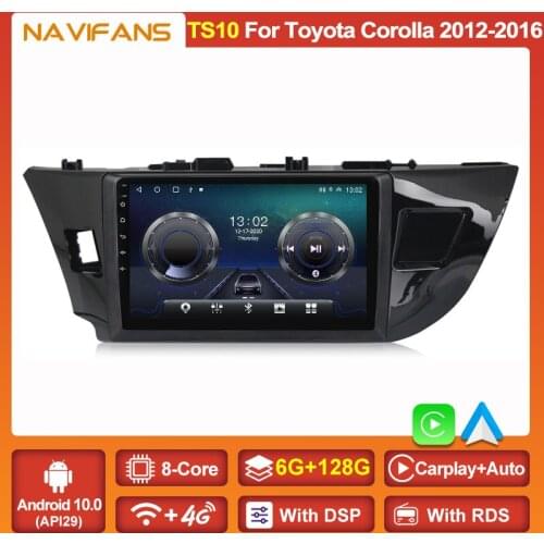 Auto Carplay IPS Android 11 For Toyota Corolla Ralink 2013 2014 2015 2016 Car Radio Multimedia Player Stereo Navigation GPS DVD