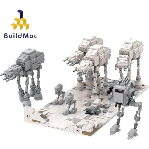 Buildmoc Star Movie 5 Empire Strikes Back Battle of HOTH ATTACK AT-ST & AT-AT Walker Army Building Blocks Toys For Children Gift