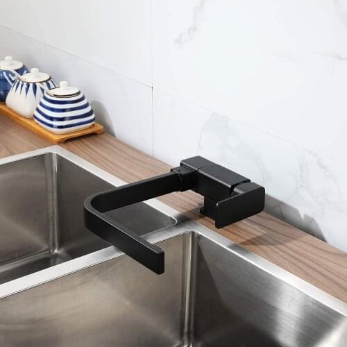 Black Kitchen Sinks Hot and Cold Water Tapss Inside Windows Folding Washing Basin Taps Rotating Interior Window Kitchen Taps S56