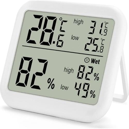 Digital Thermometer Hygrometer Temperature Humidity Meter Monitor Max Min Record for Indoor Home Greenhouse
