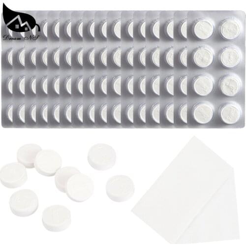 Dream NS 128 Pieces Compressed Coin Tissue Mini Compressed Cotton Towels with Portable Carry Container for Home, Travel Sports