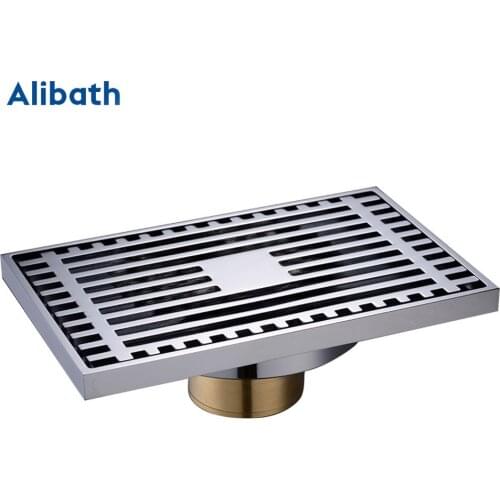 Drains Solid Brass Chrome Silver Shower Drain Bathroom Square Cover Anti-odor Hair Strainer Balcony Floor Drain