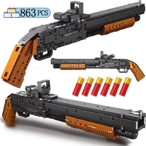 WW2 Technical Electric Gun Rifle Model Building Blocks City Military Police SWAT Pistol Weapon MOC Bricks Toys for Children Gift