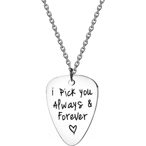 I Pick you always forever pin Guitar Pick accessories stainless steel guitar accessories necklace key chain instrument цепь цепи