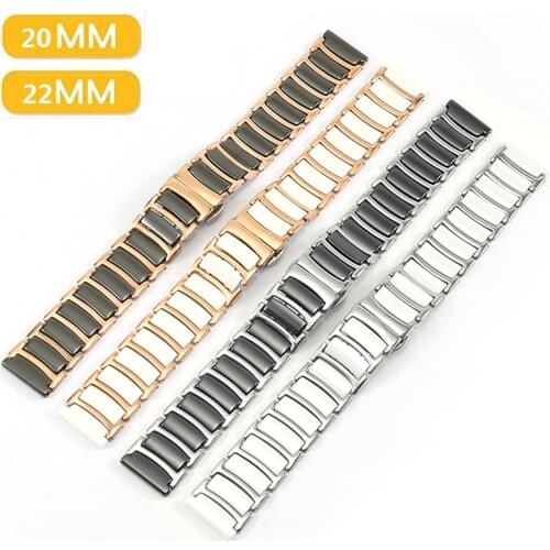 Ceramics Link Strap For Samsung Galaxy Watch 3 45mm 41mm /Watch 46mm 42mm Gear S3 Huawei Watch GT2 Pro Band Galaxy Active 2