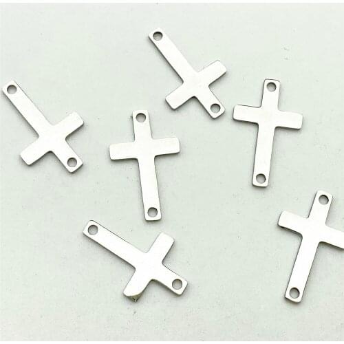 Classical Cross Stainless steel Connect Use 10pcs Necklace Charms Jewelry Package Diy Necklace Connectors Diy Jewelry Making
