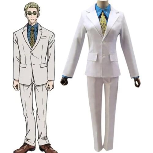 Anime Comic Jujutsu Kaisen Cosplay Costumes Nanami Kento Cosplay Costume Uniforms Clothes Suits Wears outfits White Full Sets