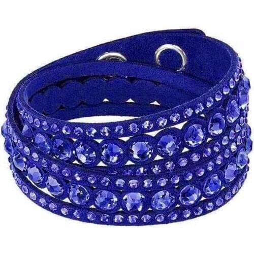 Rhinestone Leather Bracelet Handmade Bracelet with Bling Rhinestone Wrap Leather Bracelet Hot Drill Bangle for Girl/Women Gift