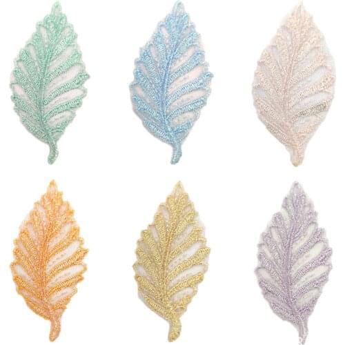 100pcs Lace Embroidery Patches Handmade Diy Leaves Patch Sewing On For Garments Jewelry Diy Hat Hair Crafts Supplies Accessories