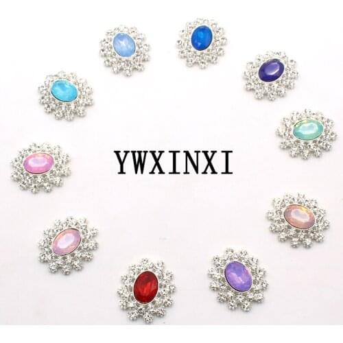 YWXINXI 10Pcs new alloy rhinestone flat back accessories, DIY handmade clothes decoration sewing craft supplies