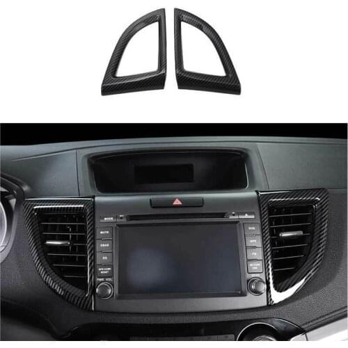 For Honda CRV CR-V 2012-2016 ABS Carbon Fiber Middle Air Outlet Vent Cover Trim