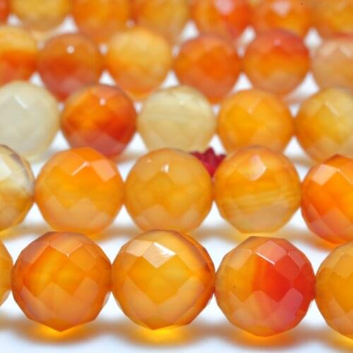 Natural Rainbow Agate Faceted Loose Beads Orange Red Wholesale Gemstone Semi Precious Stone Bracelet Necklace Diy Jewelry Making