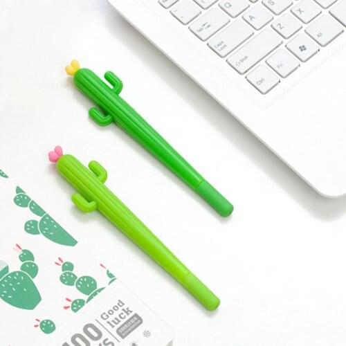 Lovely Cactus 0.5mm Black Ink Gel Pen School Office Student Stationery Gift