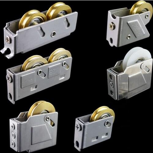 2 pcs sliding door wheels rollers Heavy stainless steel window Sliding Door Bearing Rollers Copper wheel Furniture Hardware