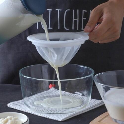 Soy Milk Strainer 400 Mesh Ultra-fine Nylon Filter Mesh Bag Honey Juice Sieve With Handle Tea Coffee Colander Kiten Tool