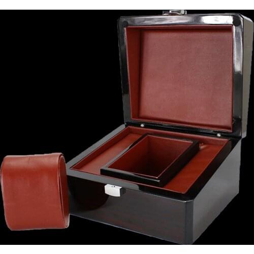 Vintage Watch Bracelet Case Jewelry Storage Box w/ Pillow Wristwatch Display