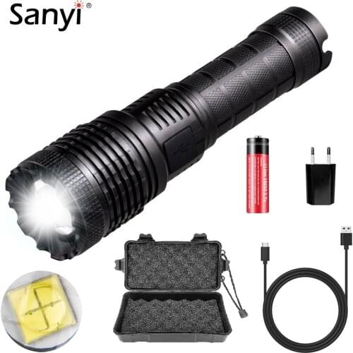 USB Rechargeable LED Flashlight P70 Zoomable Focus Torch Outdoor Camping Linterna Powerful Led Flashlights Use AAA 18650 26650
