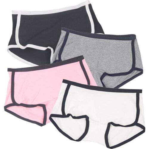 Sport Boyshorts Briefs Boxer Panties Female Cotton Breathable Bag Hip Flat Underpants Cute Underwear Women Plus Size