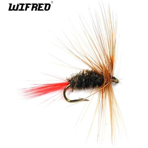 Wifreo 10PCS Olive Nymph Mayfly For Trout Fishing Fishing Dry Hook Flies Size 12 With Free Box