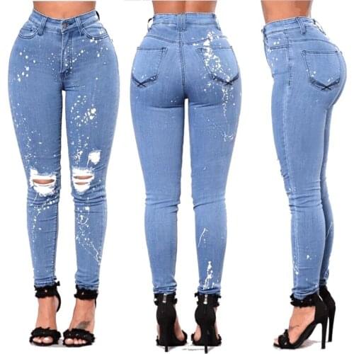 Boyfriend Hole Ripped Jeans Women Pants Cool Denim Vintage Straight Jeans For Girl High Waist Casual Pants Female Slim Jeans