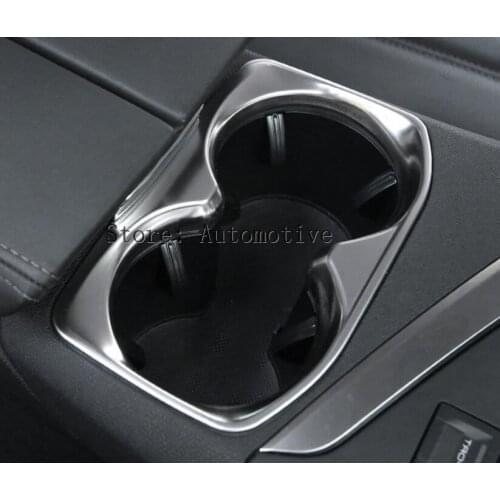 1PCS ABS Matte Chrome Interior Water Cup Holder Frame Decorative Cover Trim Fit For Peugeot 3008 GT 2016 2017 Accessories