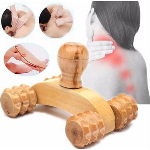 1 Pc Wood Massager Roller Body Foot Reflexology Shiatsu Therapy Meridians Massager Health Care NEW