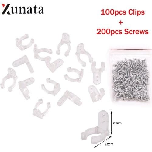 100pcs Clips + 200pcs Screws for 14MM LED Neon Light Plastic Buckle For 2-Wire Rainbow Tube LED Strip Light Accessories