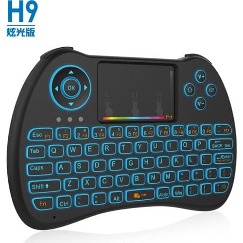 2.4GHz Mini h9 Wireless Remote Control Fly Air Mouse Backlight Remote Control for Mini PC Desktops Laptops Pad Tv Box PC RCLH9