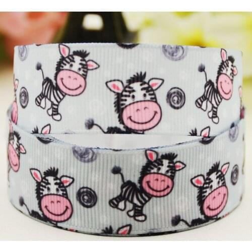 22mm 25mm 38mm 75mm Zebra Cartoon pattern printed Grosgrain Ribbon party decoration 10 Yards X-04092