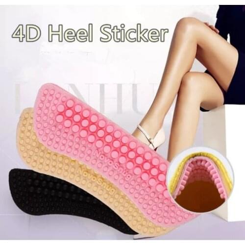 3 Pair=6 PCS 4D silicone stickers followed by patented anti-wear feet high heels heel half mattress pad Protector heel pain Shoe
