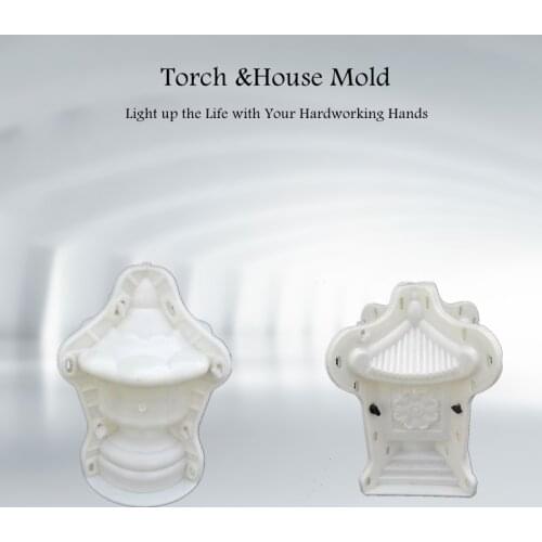 36cm/14.17in Classic Style Easy Construction Durable Home Gardening/Balcony Pagoda/House Geo Shape ABS Concrete/ Cement Mold