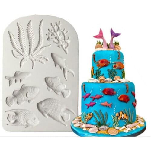 3D Silicone Mold Sea Animal fondant cake decorating tools starfish shell chocolate gumpaste mold