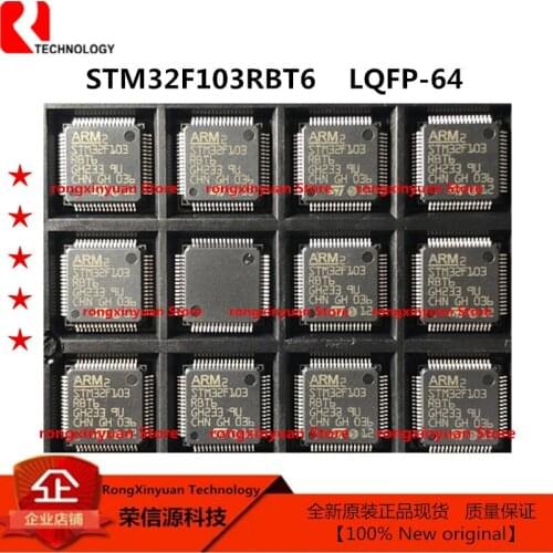 5 pcs/lot STM32F103RBT6 STM32F103 MCU 32-bit ARM Cortex M3 RISC 128KB Flash 2.5V/3.3V 64-Pin LQFP Tray Original New 100% quality