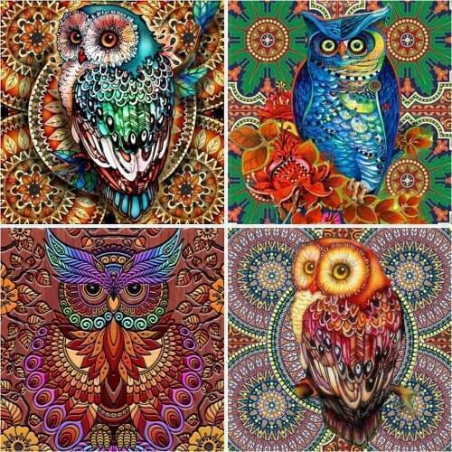 EverShine Diamond Embroidery Owl Full Drill Diamond Painting Kit Animal Cross Stitch Picture Of Rhinestones 5D DIY Handmade Gift