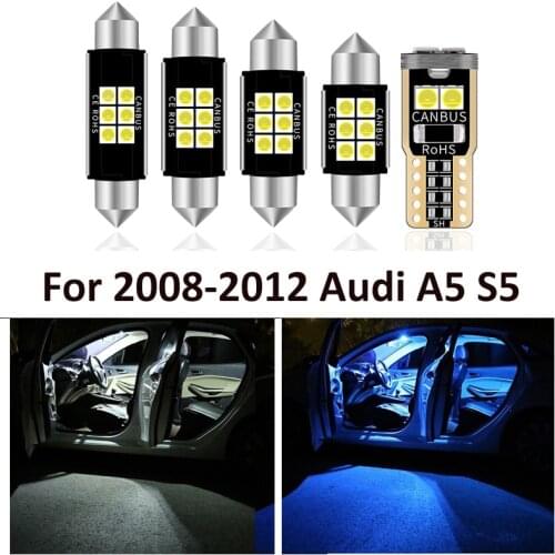 17 Pcs Car White Interior LED Light Bulbs Package For 2008-2012 Audi A5 S5 Map Dome License Trunk Lamp Light Auto Accessories