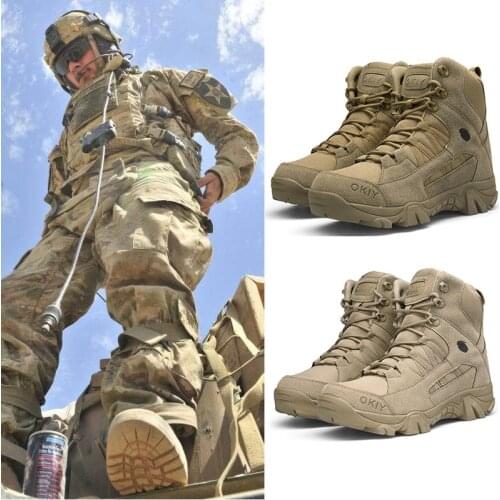 Mens Breathable Military Boots Commando Outdoor Desert Tactical Boots Combat Boots Army Patrol Boots Security Police Shoes