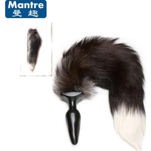 Fetish Black Silicone Animal Cat Fox tail Anal Butt Plug Dildo Sex Toys for Women Men Masturbation Adult Game Costumes
