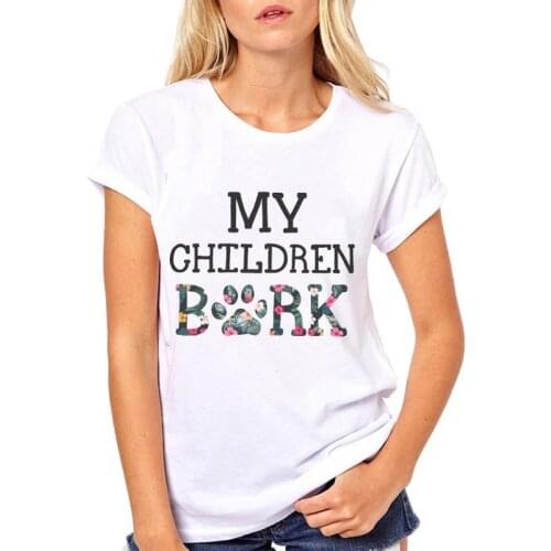 Printed Woman Harajuku Punk Top Tee Shirt T Female T-shirt Women Never Walk Alone Dog Paw Cute Foot Floral Pet Fashion Clothe