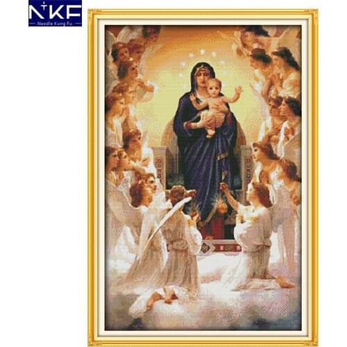 GG The Virgin Mary and Her Son Cross Stitch Needlework Counted Cross Stitch Kit for Embroidery Chinese Cross Stitch Kits