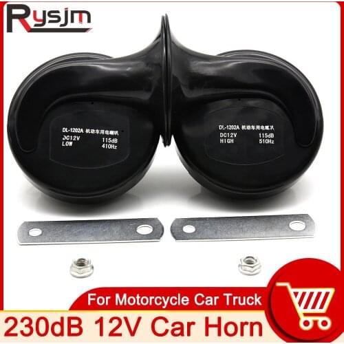 Car Horn Loud Sound Snail Horn 12v Car Styling Parts Tungsten Point Manganese Steel Auto Horn 410/510Hz For Motorcycle Truck Van