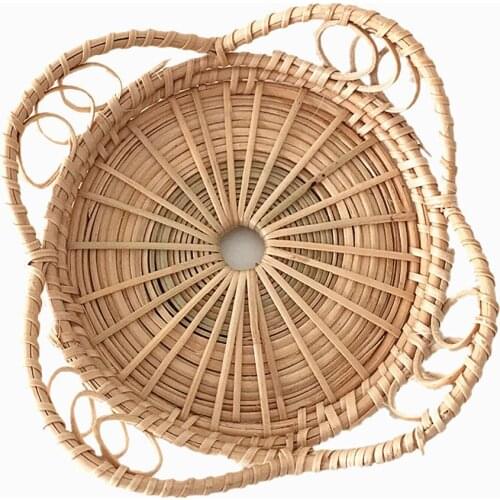 Rattan Insulation Pads Tea Coaster Handmade Coasters Wicker Natural Storage Baskets Round Handicraft Vintag Aromatherapy Trays