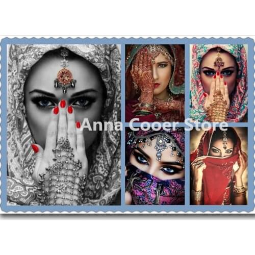 New Indian beauty diamond painting, diamond embroidery, home decoration, diamond mosaic picture, angel eye picture, art gift