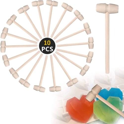 Small Wooden Mallets Mini Wood Hammer For Seafood Crab Lobster Hammer Pounding Toy for Boys Girls Breakable Chocolate Heart Tool