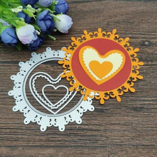 Round heart background Metal Cutting Dies Stencils For DIY Scrapbooking Decorative Embossing Handcraft Die Cutting Template