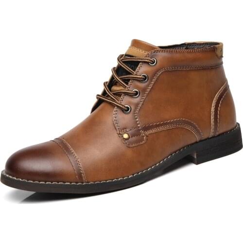 Mens Boots 2020 New Arrival Fashion Vintage Leather Boots Shoes Men Casual Boots Autumn Design Ankle Leather Boots for Men