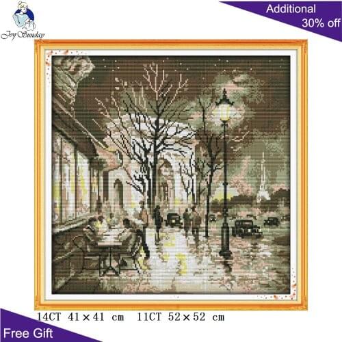 Joy Sunday Night Needlepoint F746 14CT 11CT Counted and Stamped Home Decor The Beauty Of Night Embroidery Cross Stitch Kits