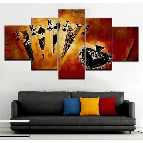 Wall Art Canvas Painting Art Poker Cards living room Home Decor Gambling Poker Picture HD Prints for Club Casino Wall Decoration